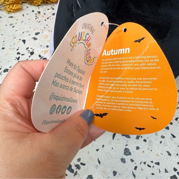 NEW Squishmallows Autumn Black Cat Treat Pail Halloween Squad Plush Toy Sz 10” - Picture 9 of 10